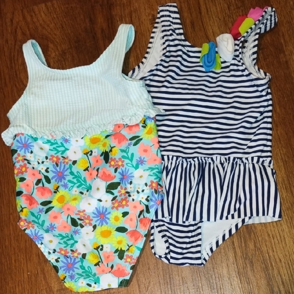 Floral and Striped Kids One Piece Set Size 3